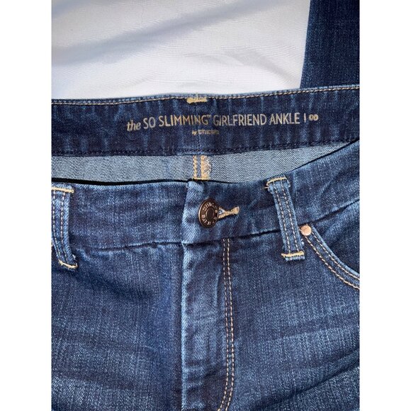 Chico’s So Slimming Girlfriend Ankle Jeans size 00 Medium Blue Denim - Picture 4 of 5